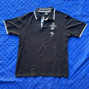 Guinness Black Polo Shirt with White Accents